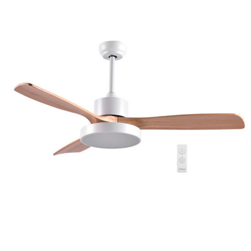 Primo PRCF-80616 Ανεμιστήρας Οροφής με Τηλεχειριστήριο & 3 Ξύλινα Φτερά, με 1 Φως LED 130εκ.Λευκός (800616)